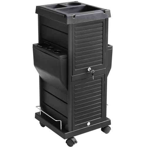 VEVOR Ultimate Trolley Cart, Salon Trolley with 6 Detachable Trays & Appliance Holder, Durable Salon Rolling Cart with Locking Casters for SPA & Beauty & Tattoo & Hairdressing