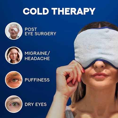 Ticlo's Cooling Eye Mask for Puffy Eyes - Gel Mask for Sleeping, Cold Compress for Dark Circles, Reusable for Migraines, Headaches, and Post-Surgery Recovery, Ice Pack