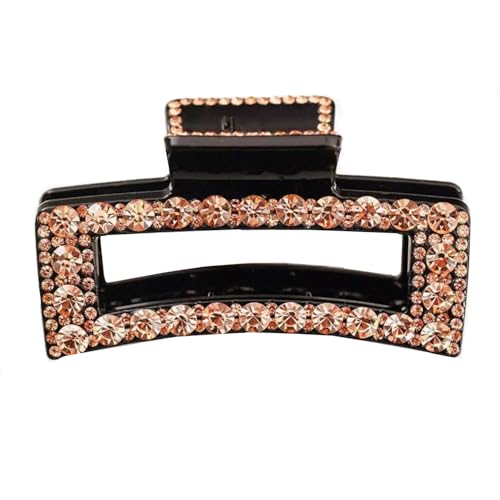Rhinestone Hair Claw Clips, 2 Pack Exquisite Crystal Jaw Clips Nonslip Hair Clips for Thick Long Hair, Fashion Hair Clamp Accessories for Women Ladies Strong Hold Hair Barrette for Hair Styling
