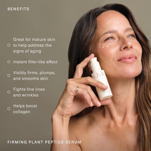 Oak Essentials Firming Plant Peptide Serum | Exosome Encapsulated Botanical Peptide Complex for Visibly Firmer, Plumper, Radiant Skin, 1 Fl Oz