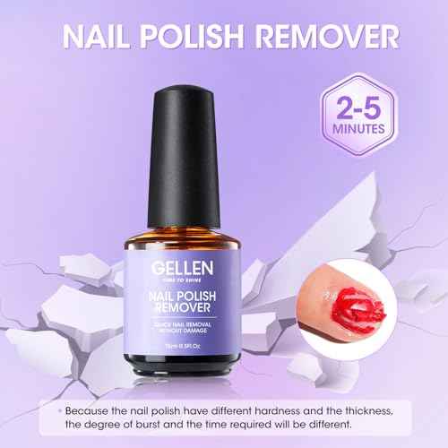 Gellen Gel Nail Polish Remover, 2 Pack Professional Gel Polish Remover for Nails, Quick & Easy Polish Remover In 3-5 Minutes, No Need for Foil Soaking Or Wrapping