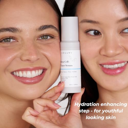 Korean Stem Cell + Toner Serum w/Moroccan Argan Tree Stem Cells, Hyaluronic Acid & Antioxidants, Firming, Hydrating, Anti-Aging, Boosts Collagen Production, Cooling w/Aloe Vera