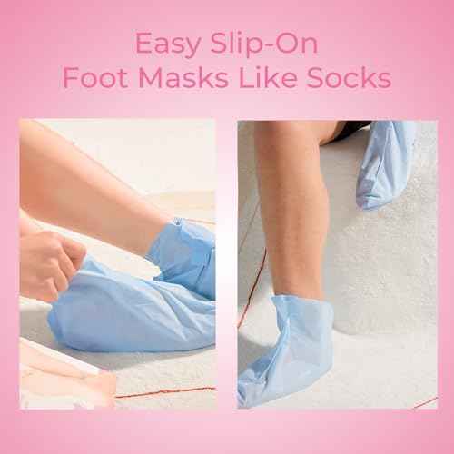 Foot Peeling Mask, 4 Pairs Foot Peel Mask for Dry Cracked Feet, Dead Skin Callus Removal, Repair Soft Feet