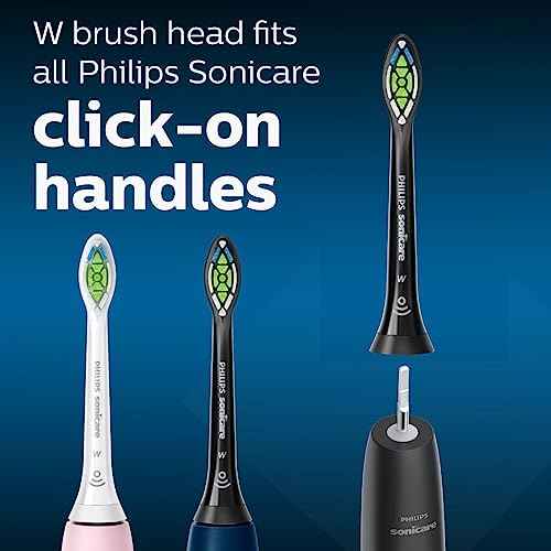 Philips Sonicare W DiamondClean - Genuine Replacement Electric Toothbrush Heads, Black, 2 Pack, HX6062/95