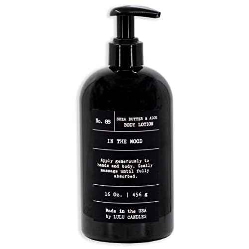 Lulu Candles | In The Mood- Musky Amber & Rose | Moisturizing Body Lotion | Soothing Shea Butter & Aloe | Gentle Lotion Nourishes Dry Skin With Moisture, No Paraben, Dye Free, Non-Greasy - 16 Fl. Oz.