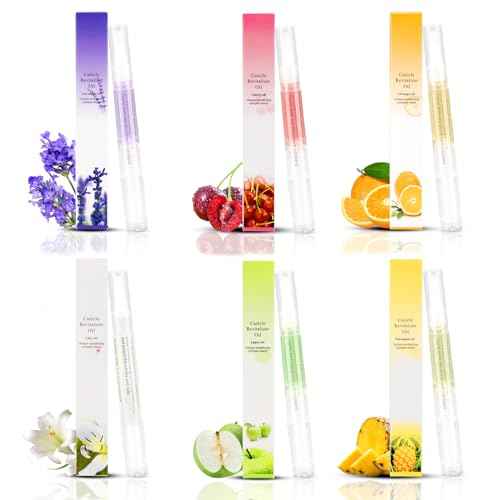 Meschett Nail Nutrition Pen,6PCS Nail Cuticle Oil Pen Set Nail Nutrition Oil Nail Care for Repairing Cracked & the Dry Cuticle (Mix Flavors)