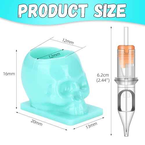 ATOMUS 40pcs Tattoo Cartridge Needles with 20pcs Silicone Ink Cups Size #10 RL RS RM Round Liner Tattoo Needles for Tattoo Gun Pen Liner Pattern (3RS+5RS+7RS+9RS)