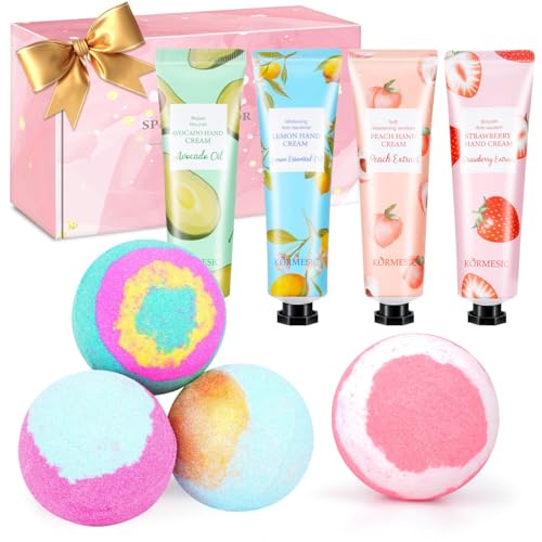 Gifts for Women, Bath Sets for Women Gift, Teacher Appreciation Gifts, Nurse Gifts, Bath Bombs and Hand Lotion Set, Bridesmaid Birthday Gifts, Self Care Gifts for Corworkers