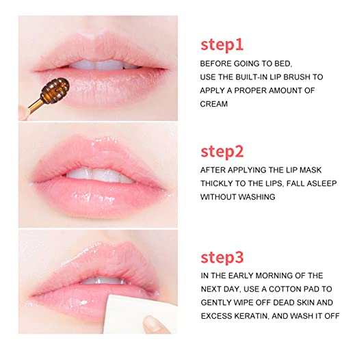 4PCS Bee Lip Balm Honey Pot, Fruit Moisturizing Propolis Lip Mask, Lip Mask Overnight Propolis Moisturizing Lip Balm Hydrating Prevention Dry and Crack Lip Scrubs Exfoliator Lip Care Products (A)