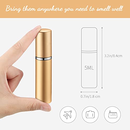105 Pcs 5ml Refillable Perfume Atomizer Mini Refillable Travel Spray Bottle Portable Bottle Bulk with 105 Pcs Perfume Dispenser Pump Transfer Tool for Outgoing, Mixed Color