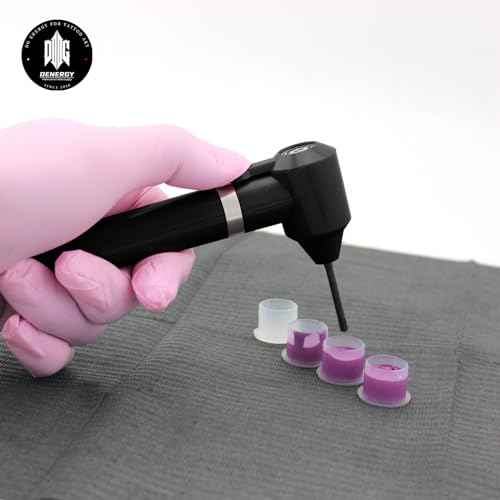 Tattoo Ink Mixer with 105Pcs Mixing Sticks Denergy Tattoo Pigment Machine Eyebrow Color Makeup Tattoo Ink Pigment Electric Agitator Machine for Microblading Tattooing (Black+105pcs Sticks)