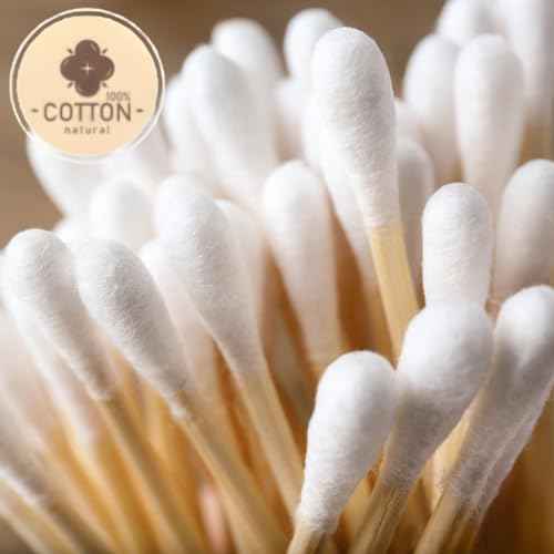 1000 Count Bamboo Cotton Swabs ? Double-Tipped, Biodegradable and Organic Cotton Buds | Eco-Friendly Natural Sticks for Ear Cleaning, Makeup, Pet Care and Ointment Application