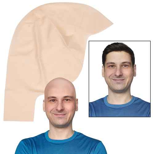 Kangaroo Latex Bald Cap for Adults - Beige Realistic Head Skin Bald Cap Wig for Men and Women - Halloween Costume Makeup Accessory for Theater, Cosplay and Dressup Apparel