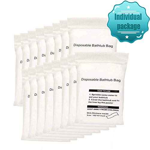 Disposable Bathtub Cover 24 Pcs, Large Plastic Bathtub Liner Bag for Travel and Household, Bath Film Bag for Bath Tub (102x47 inch)