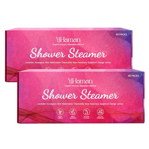 2SET 40PCS Shower Steamers Aromatherapy for Women or Men, 10 Scents Organic Shower Bombs, Relaxation with Organic Essential Oils, Birthday Self Care Gift for Women£¨80 PCS£©