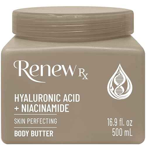 Hyaluronic Acid + Niacinamide Body Butter for Dry Skin ? Deep Hydrating Skin Care, Skin Perfecting Vegan Skincare, 16 oz