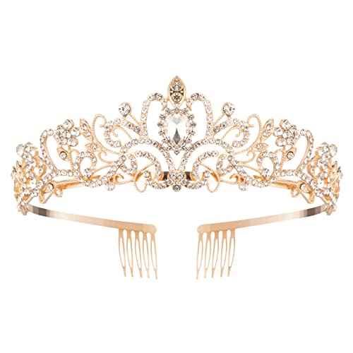 Crystal Tiara Crowns For Women Girls Princess Elegant Crown with Combs Women's Headbands Bridal Wedding Prom Birthday Party