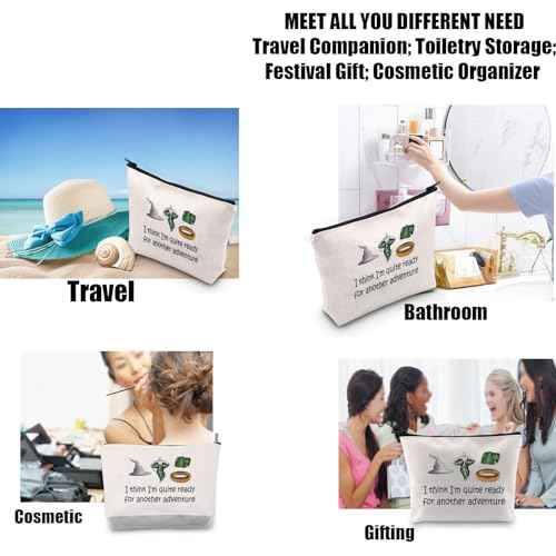 JYTAPP Movie Gift I Think I'm Quite Ready For Another Adventure Movie Merch Makeup Bag Lord Movie Rings Fans Gift