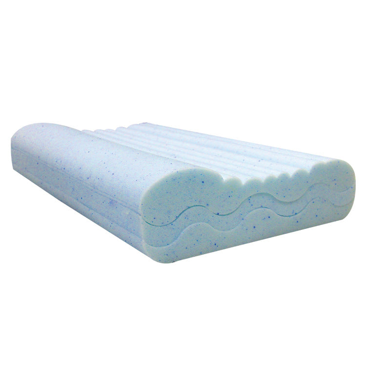 Wave-Shaped Adjustable Memory Foam Pillow with Pillowcase - White 60x40cm
