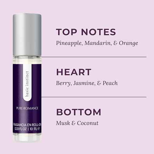 Pure Romance - Basic Instinct Roll On Perfume (0.35 fl oz) - Perfumes for Women or Men - Personal Scent - Long-Lasting - Travel Size - Wellness & Self Care