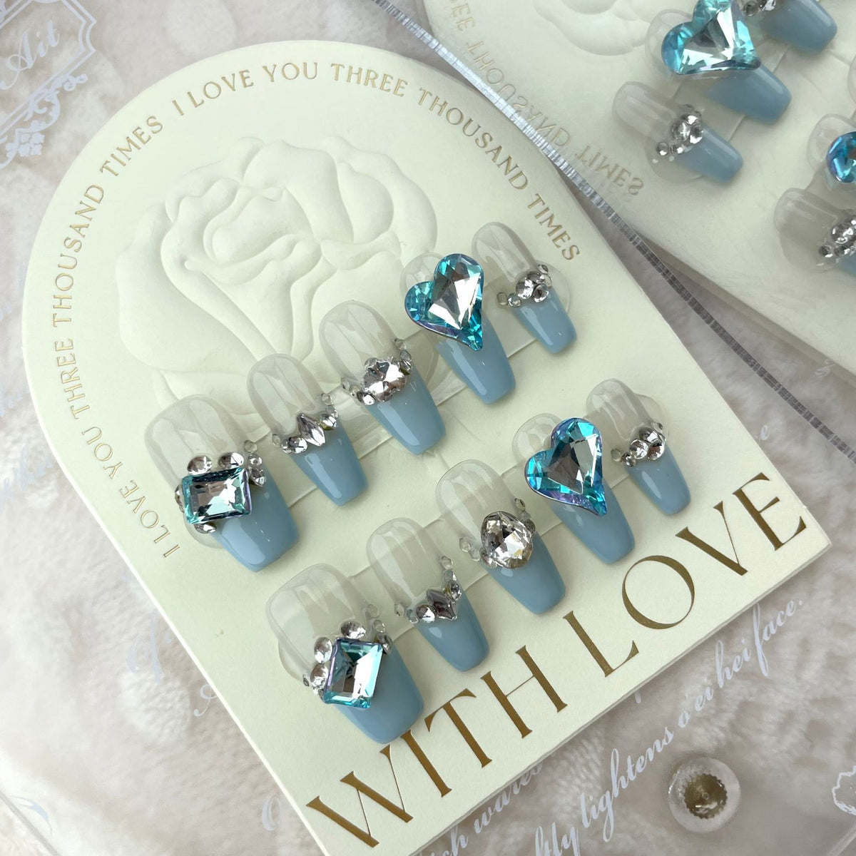 False Nails - Crooked Heart Design with Jelly Glue Kit