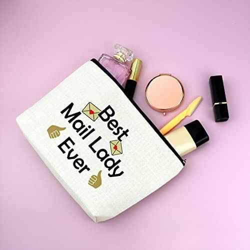 Mail Carrier Makeup Bag - Birthday and Thank You Gift for Mail Lady, Postal Worker, Mailwomen - Cosmetic Bag for Women Appreciation, Christmas, Retirement
