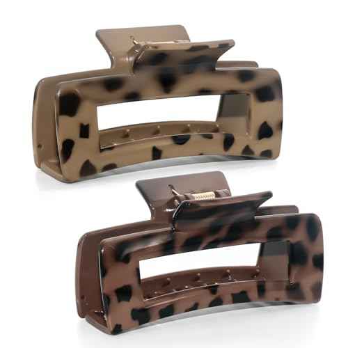 Hair Clips for Women Set of 2 4.1 Inch Large Hair Claw Clips for Women,Claw Clip for Thick Hair,Fashion Cute Hair Clips,Her Gift-Hair Accessories,Leopard Print