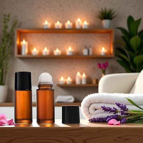 2 Pcs Brown 50ml Glass Essential Oil Roller Bottles Refillable Roll on Bottles Empty Deodorant Bottle Containers Rollerball Bottle for Fragrance, Refillable Containers Accessories