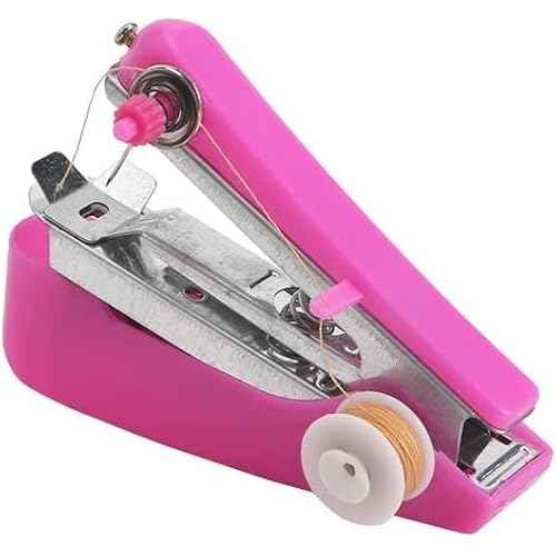 1 Pcs Handheld Sewing Machine,Portable Heavy Duty Mini Manual Sewing Machine for Fabrics, Clothes, DIY Needlework Handy Stitch Quick Repair Tool (Random Color)