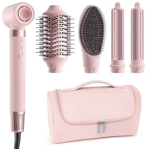 5 in 1 Hot Air Styler Wrap ? High-Speed Hair Dryer Brush with Auto Wrap Curlers, Fast Drying & Frizz-Free Styling, No Heat Damage, Volumizing Brush with Travel Bag