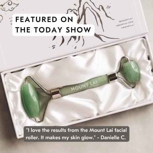 Mount Lai De-Puffing Jade Facial Roller ? The Stone of Eternal Youth, Authentic Jade Face Roller for Sculpting, Soothing & Glowing Skin, Ultimate Facial Massager Tool for Self-Care Ritual