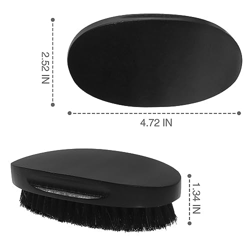 360 Curved Medium Wave Brush with Firm Boar Bristles for Cultivating Waves, Wolfing and Beards - Great Gift for Men