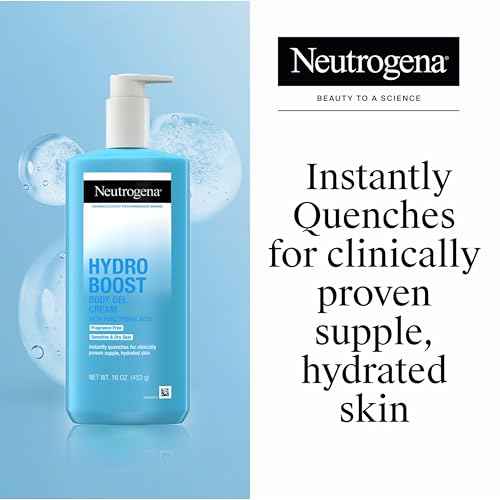 Neutrogena Hydro Boost Body Moisturizing Gel Cream with Hyaluronic Acid, Non-Greasy & Fast Absorbing, Lightweight Hydrating Body Lotion for Normal to Dry Skin, Fragrance-Free, 16 oz