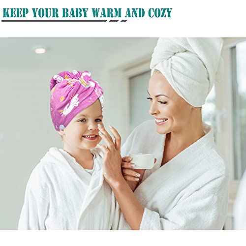 ELLEWIN Microfiber Hair Drying Towels for Kids, 3 Pack Wet Hair Towel Wrap Turban for Girls Children Women, Quick Dry Twisty Hair Towels Wrap for Curly Long Thick Hair Anti Frizz