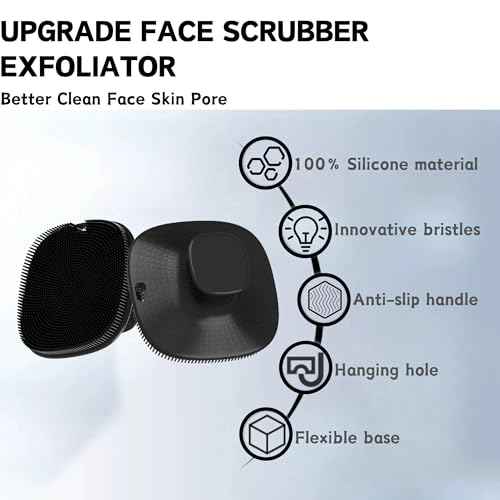 Face Scrubber, Gentle Pore Scrubber Silicone Face Exfoliating Scrubber, Face Wash Brush Manual Waterproof Cleansing Skin Care Face Scrub Wash Brushes for Men and Women