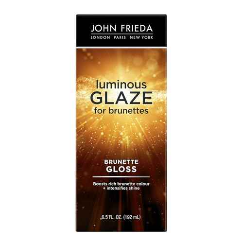 John Frieda Brilliant Brunette Luminous Glaze, Hair Gloss Enhances Rich Color and Boosts Shine for Silky Brunette Hair, Enhances While Mending Damaged Hair Surfaces, 6.5 Oz