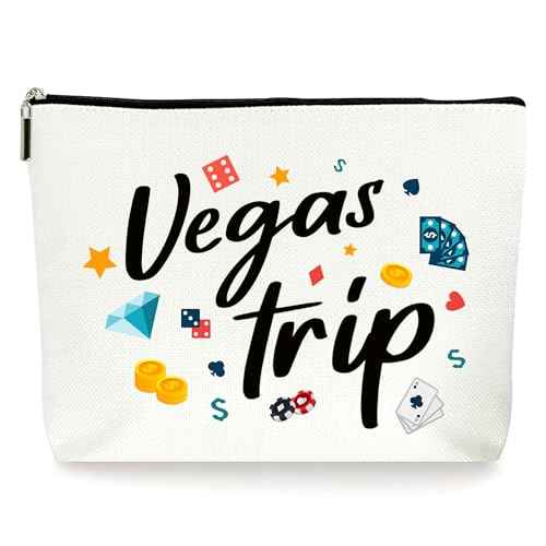 Vegas Trip Makeup Bag Cosmetic Bag, Birthday Travel Gifts For Women Mom Friends Sister Wife Grandma Aunt Daughter Teacher Coworker. (007)
