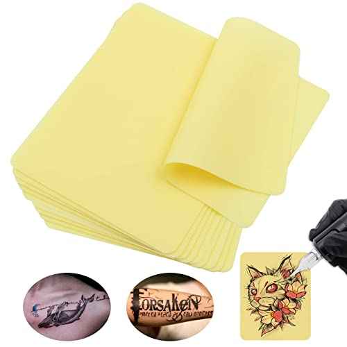 Tattoo Practice Skin - Autdor 10Pcs Blank Tattoo Practice Skin Double Sides 8x6x0.05" Tattoo Fake Skin Thin Soft Silicone Pads Microblading Eyebrow Practice Skin for Tattoo Skin Practice Kit