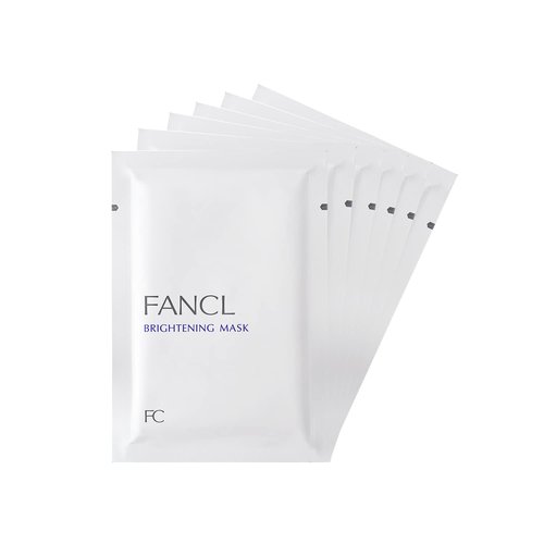 FANCL Brightening Mask 6 Sheets – Japanese Vitamin C Face Mask for Dark Spots, Additive-Free Hydrating Sheet Mask for Bright, Clear Skin