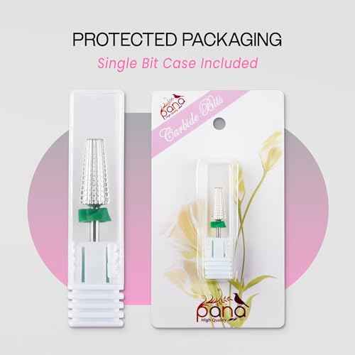 PANA Nail Carbide 5 in 1 Bit - Two Way Rotate use for Both Left and Right Handed - Fast remove Acrylic or Hard Gel - 3/32" Shank - Manicure, Nail Art, Drill Machine (Coarse - C, Silver)