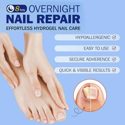 Fungal Nail Patches for Toenails, 21 Count - Nail Repair Patches with 8-Hour Adhesion, for Discolored & Damaged Toenails Care, Overnight Renewal for Men & Women