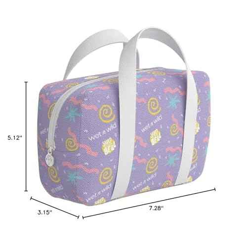 wet n wild Saved By The Bell Makeup Bag, Travel Pouch with Carry Handle, Flexible Cotton Design & Full-Zip Closure ? Bayside Tigers