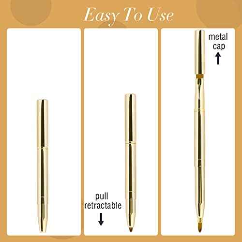 2 Pack Retractable Lip Brush for Lipstick Lip Gloss Double-Ended Lip Makeup Brushes with Cap Lipstick Brush Applicator Travel