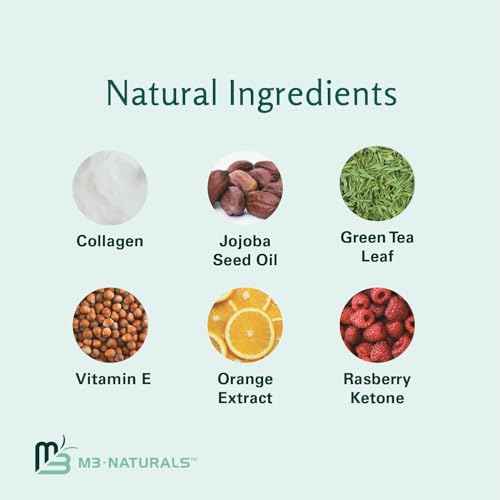 Stretch Mark Cream Infused with Collagen & Stem Cell Maternity Skincare Oil Removes Stretch Mark Prevention & Scar Remover Lotion Green Tea Extract & Raspberry Ketones, 2oz by M3 Naturals