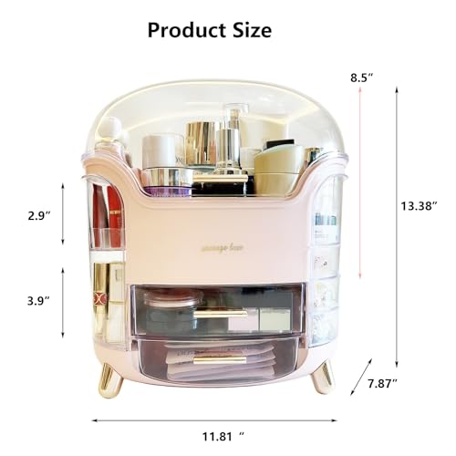 Upgrade Large Makeup Organizer Countertop Vanity Case Skin Care Cosmetic Storage Box Bathroom Counter Perfume Skincare Organizers Make Up Caddy Gift for Women Girls Clear Design Easy Visibility