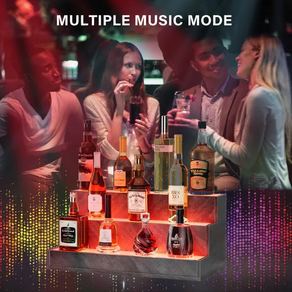 LED Lighted Liquor Bottle Display Shelf, 24 Inch Bar DIY Illuminated