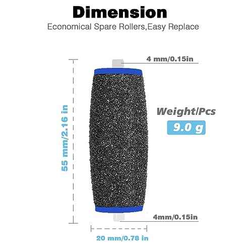 12 Pack Replacement Roller for Amope Pedi, Replacement Head Refills Compatible with Amope Pedi Refills Electronic Perfect Foot File-6 Extra Coarse & 6 Regular Coarse