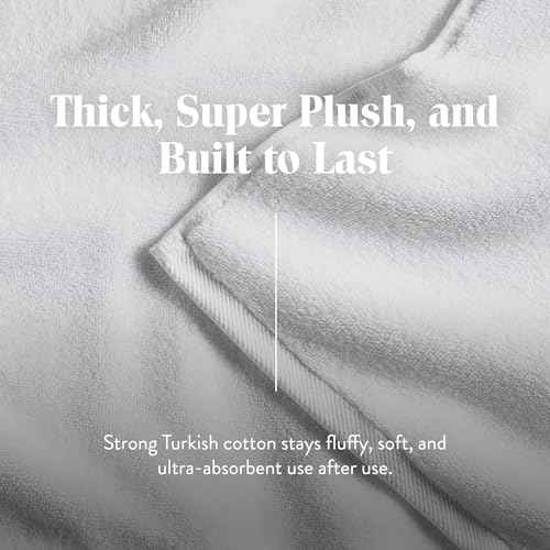 Brooklinen Super-Plush Turkish Cotton Washcloths Set of 2 Cotton, 820 GSM, Highly Absorbent, Machine Washable, Perfect for Home & Bathroom (13" x 13", White)