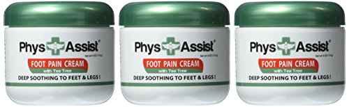PhysAssist Soothing Foot Cream to Feet and Legs (Three - 4 oz jars) Soothing to feet and Legs.