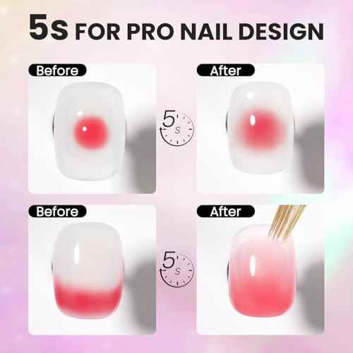 Lavender Violets 15ml Blooming Gel Nail Polish - Clear Blosom Gel Polish Soak Off for Spreading Graffiti Marble Flower Watercolor Floral Print Effects, Magical DIY Manicure A106